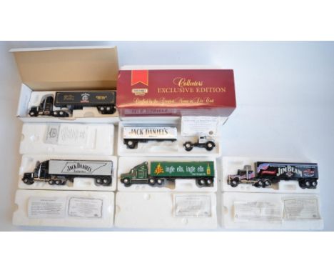 Five boxed distillery themed diecast American truck models (mostly 1/58 scale) from Matchbox Collectibles to include KS186SA-