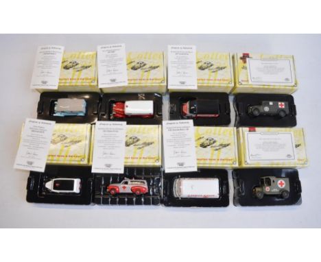 Eight Matchbox Collectibles diecast Ambulance models to include 2x military YY012/SB-M and YY034/SC-M and 6x Red Cross Series