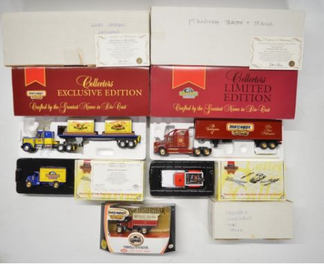 Five boxed Matchbox themed/special edition collectors diecast model vehicles from Matchbox Collectibles to include DYM37796 l