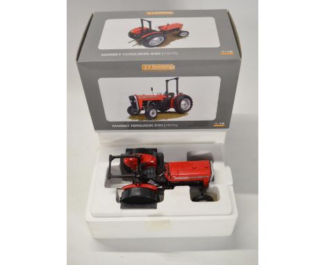 Boxed Universal Hobbies 1/16 scale diecast Massey Ferguson 1975 230 tractor model in mint condition, box excellent 