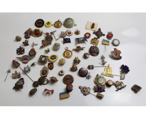 Large collection of badges, some enamel, military and civilian. Royal Artillery, Yorkshire War Worker, Scouts, Women's Volunt