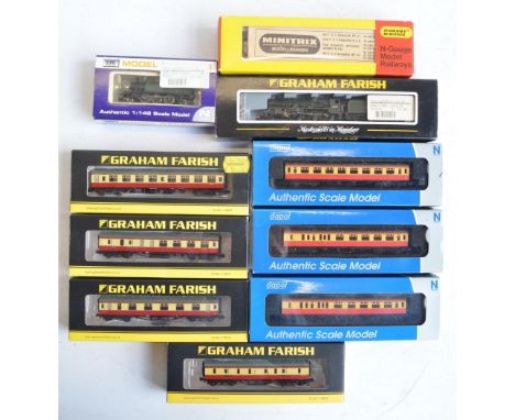 Collection of N gauge railway models to include Graham Farish 372-476 Jubilee 45611 BR Green (model near mint with sealed acc