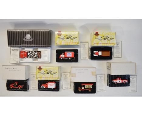 Seven boxed Budweiser themed diecast model vehicles from Matchbox Collectibles to include Platinum Edition 92024 1956 Mack B 