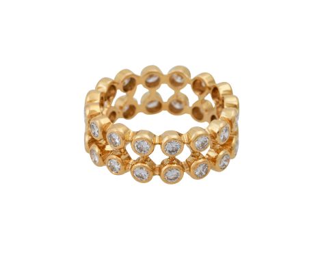   Ring mit Brillanten zus. ca. 1,85 ct  (punz.), gute Farbe u. Reinheit, GG 18K, 5,4 gr, RW: 54, 20./21. Jh., leichte Tragesp