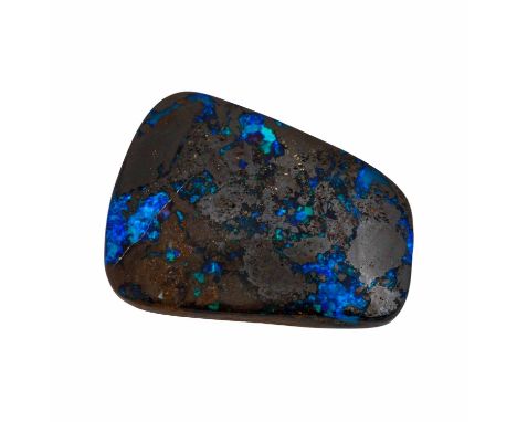   Boulderopal 34,2 ct,  aus der Atilla Pereghy Mine in Queensland/Australien, 29,5x23,5 mm, intensive, tiefe Farbreflexe in b