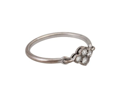   CARTIER Ring "Hindu Floral"  mit kleinen Brillanten zus. ca. 0,10 ct, NP: ca. 2.000 €, WG 18K, RW: 56, 21. Jh., Tragespuren