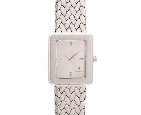   CORUM Vintage Armbanduhr, Ref. 57.567.70, ca. 1980er Jahre, PLATIN.  Handaufzugwerk, Werk-Nr. 169298. Gehäuse-Nr.: 340932. 