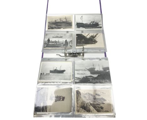 Edwardian and later postcards mostly relating to ships and the sea, housed in a ring binder album, approximately 140