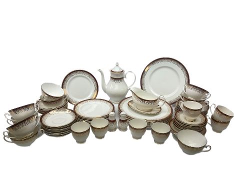 Royal Grafton Majestic pattern tea and dinner wares, to include salt and pepper shakers, gravy boat and plate, coffee pot, se