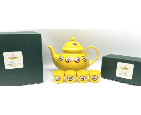 Limited edition Beatles Yellow Submarine teapot, designed by Paul Smith and made for Thomas Goode, 4/200, together with match