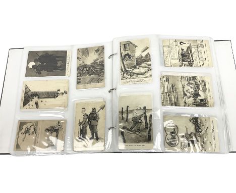 Edwardian and later postcards including comical, topographical with some local Yorkshire interest etc, housed in a ring binde