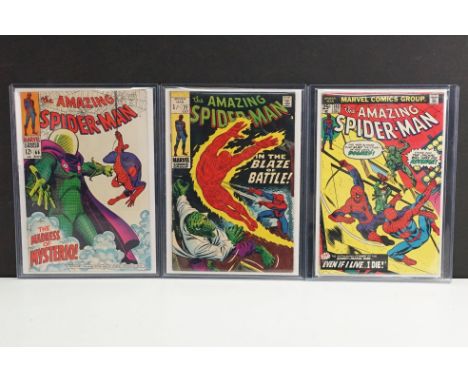 Comics - Three Marvel The Amazing Spider-Man issues to include #149 1st appearance of the Spider Clone, US version, #66 The M