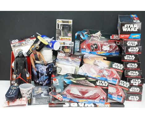 Star Wars - Collection of contemporary figures, toys and collectables to include 7 x Hot Wheels sets (features Villain Starsh