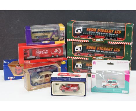 Nine boxed diecast models to include 3 x Corgi Eddie Stobart models including 59505, 59506 and 59507, Creative Master Northco