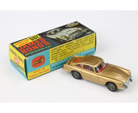 Boxed Corgi 261 James Bond 007 Aston Martin DB5 diecast model, with 2 x ejector henchmen figures, secret instructions bag and