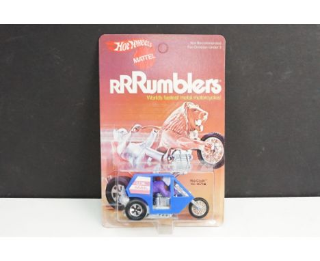 Carded Mattel Hot Wheels Rrrumblers 6675 Rip Code model with blue cover, US Mail side decals, purple rider with white helmet,