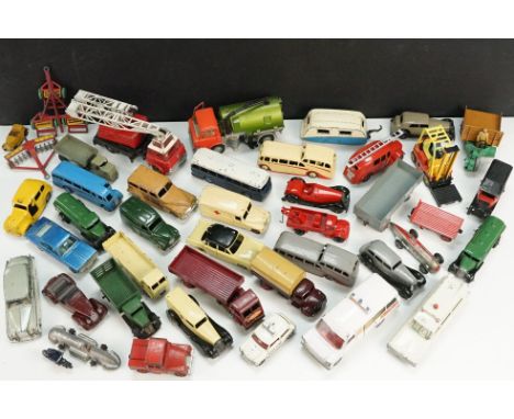 Over 40 circa Mid 20th Century Dinky diecast models to include French 24Z Simca Versailles, Austin Taxi, Superior Criterion e