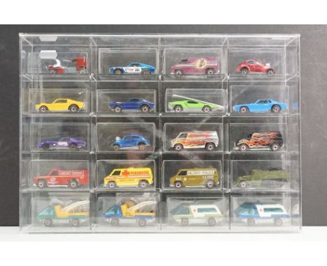 20 Mattel Hot Wheels redline diecast models from crica 1960s / 70s onwards to include 2 x Custom Volkswagen (metallic red &am