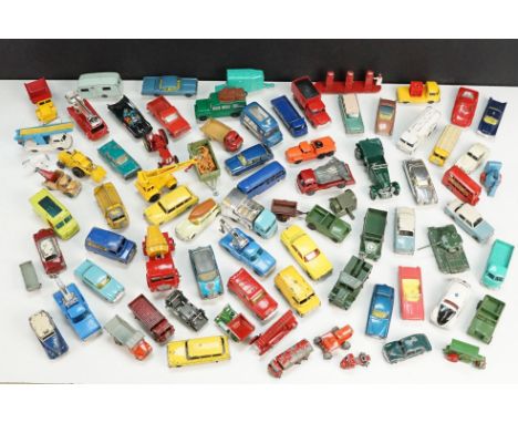 Around 70 circa Mid 20th C diecast &amp; plastic models to include Matchbox, Husky, Dinky Dublo etc, various play worn condit