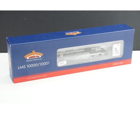 Boxed Bachmann OO gauge 31-998 LMS 10001 DCC Ready locomotive in BR Black &amp; Chrome Early Emblem