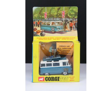 Boxed Corgi 479 Commer Mobile Camera Van diecast model complete with cameraman &amp; camera figures, diecast ex, box with top