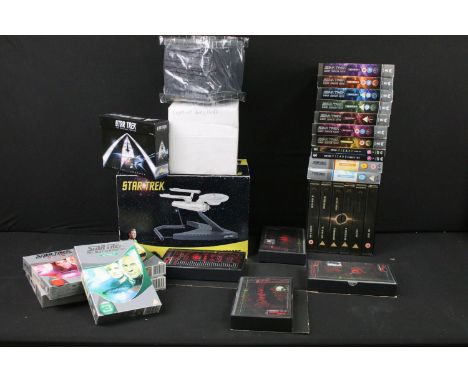 Star Trek - Boxed CBS Consumer Products USS Enterprise Telephone and a group of DVD Box Sets, movies and VHS sets