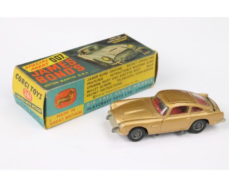 Boxed Corgi 261 James Bond 007 Aston Martin DB5 diecast model with secret instructions and 2 x henchman ejector figures, diec