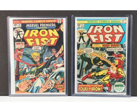 Comics - Two Marvel Iron Fist comics to include Iron Fist issue #1 US version, faint crease to cover, vg condition overall an