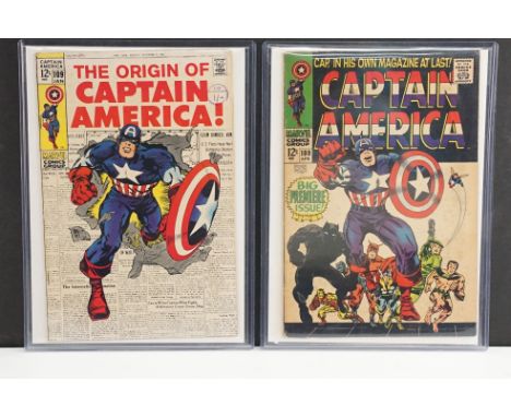 Comics - Two Marvel Captain America comics to include #100 'Big Premiere Issue' 1st in own series and #109 The Origin of Capt