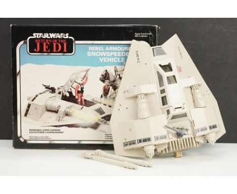 Star Wars - Boxed Palitoy Return of the Jedi Rebel Armoured Snowspeeder Vehicle, with both canons, instructions, brochure she