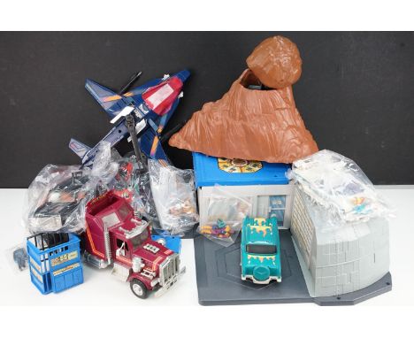 MASK - Eight Original Kenner MASK vehicles and accessories to include Boulder Hill, Rhino, Stinger, Buzzard, Hurricane, Jackh