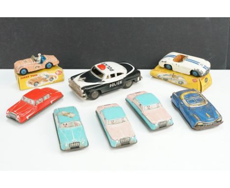 Two boxed Dinky diecast models to include 133 Cunningham Car Road Racer and 111 Triumph TR2 Sports (both with heavy play wear