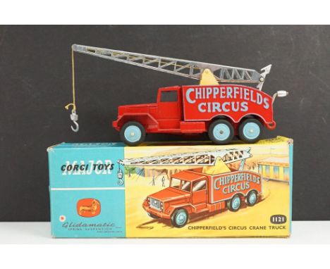 Boxed Corgi Major 1121 Chipperfield's Circus Crane Truck, diecast vg with minimal paint wear, box with hole to and end flap o