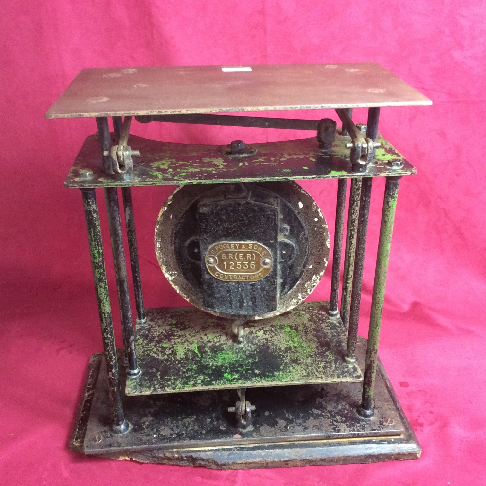 A set of Pooley & Son British Rail parcel weighing scales