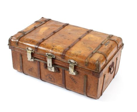 A japaned metal trunk