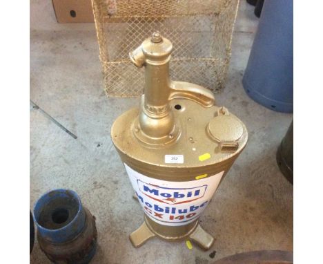 A Mobil oil tank and pump