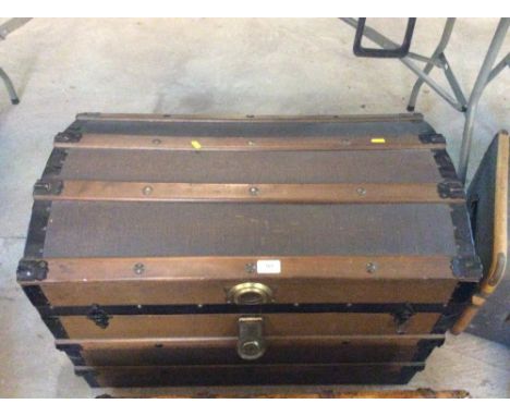 A Victorian domed battened travelling trunk