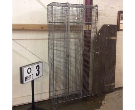 A three door wirework vintage locker