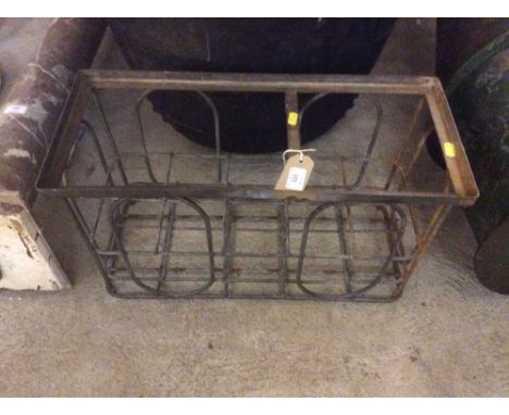 A vintage metalware milk crate