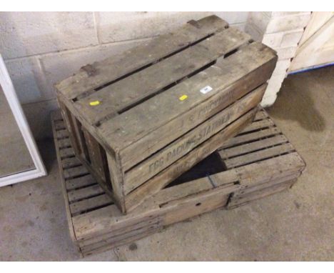 A vintage poultry crate and a J.S. Crickmore egg packing crate, (2)
