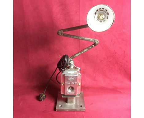A 1950's work bench angle poise lamp with enamel shade
