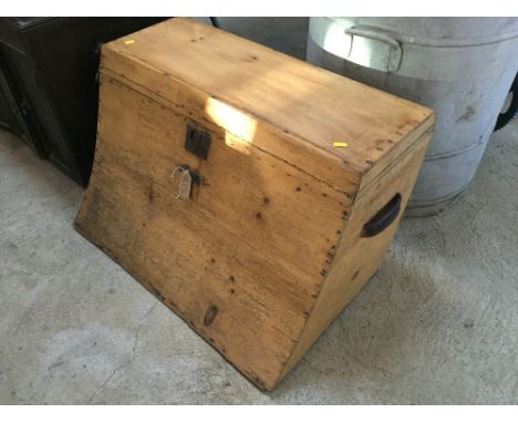 A 19th Century wooden shaped coaching trunk