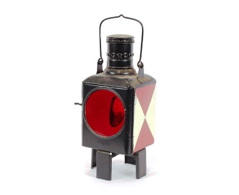 A large railway lamp with swing handle 50cm high