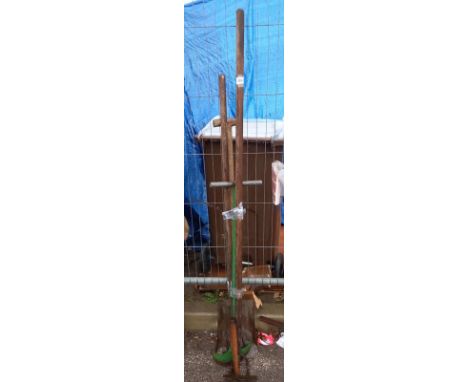 A quantity of vintage garden tools including hoes etc. COLLECT ONLY