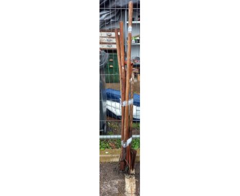 A quantity of vintage garden tools including pitch fork &amp; rake etc. COLLECT ONLY