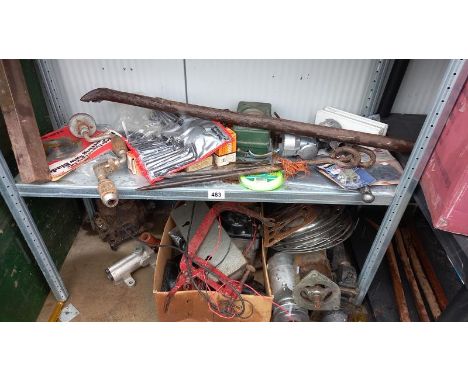 2 shelves of tools &amp; HD crow bars COLLECT ONLY