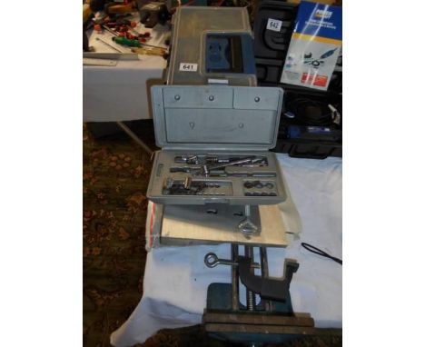 A tool box and assorted tools etc.,
