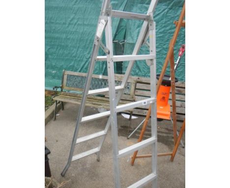 An aluminium step ladder
