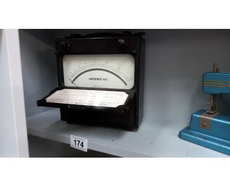 A vintage British Rail amp meter