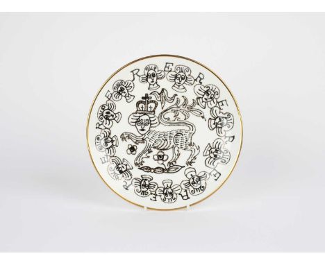 Sir Grayson Perry O.B.E., R.A. (British 1960-) "Lion Queen" 2022, a glazed fine china plate based on the "Lion Queen Charger"
